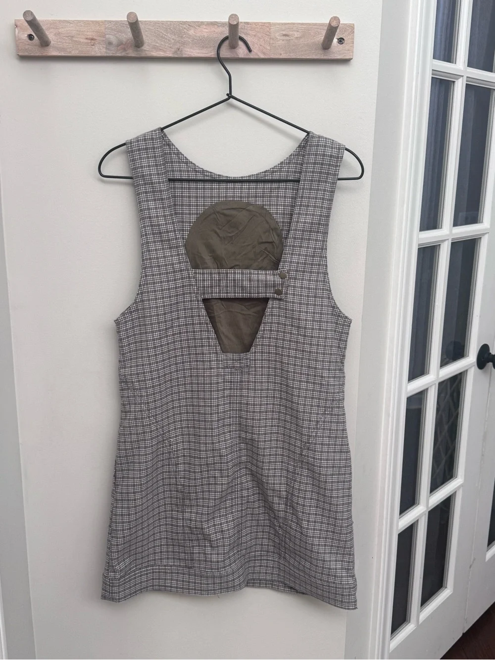 Free People Kai Shift Dress Womens Houndstooth Plaid Preppy Academia